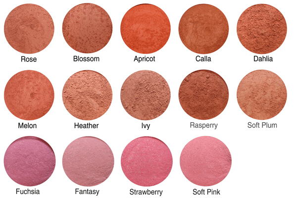 Minerale make-up satin matte blush kleuren