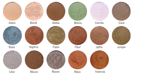 Minerale oogschaduw mat kleuren Minerale oogschaduw mat kleuren